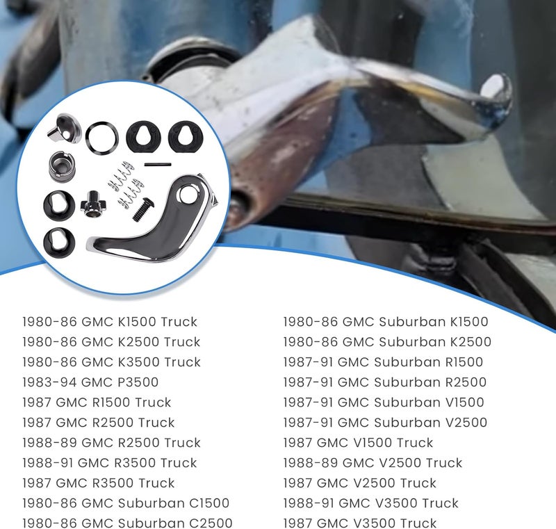 Ciuouient Locking Vent Window Handle Chrome kit Left Compatible with Chevy GMC Blazer Jimmy Suburban 1973-1994(for Blazer C10 C1500 C20 C2500 C30 C3500 Truck,Jimmy K10 K1500 K20 K2500 K30 Truck) - Image 4